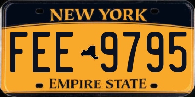 NY license plate FEE9795