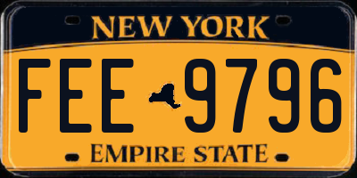 NY license plate FEE9796
