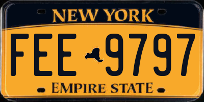 NY license plate FEE9797