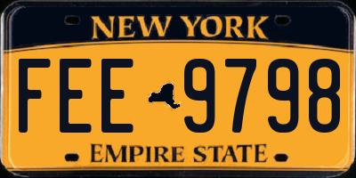 NY license plate FEE9798