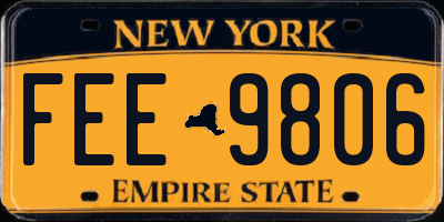 NY license plate FEE9806