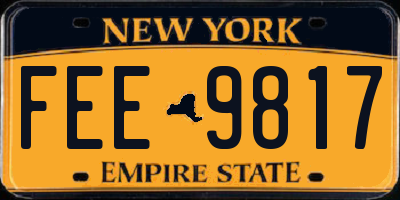 NY license plate FEE9817