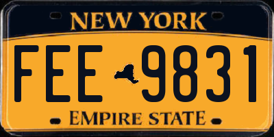 NY license plate FEE9831