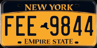 NY license plate FEE9844
