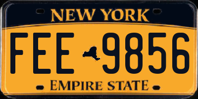 NY license plate FEE9856