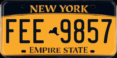 NY license plate FEE9857