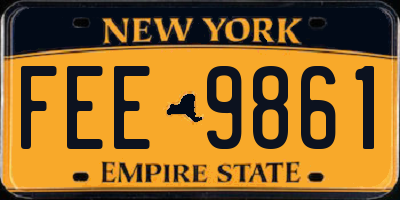NY license plate FEE9861