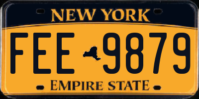 NY license plate FEE9879