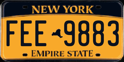 NY license plate FEE9883