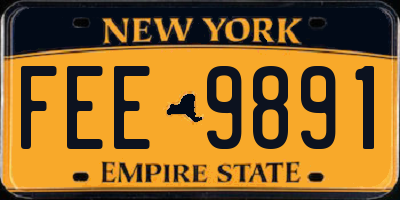 NY license plate FEE9891