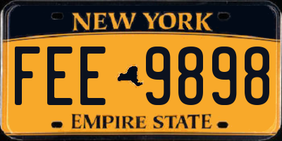 NY license plate FEE9898