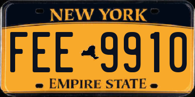 NY license plate FEE9910