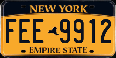 NY license plate FEE9912