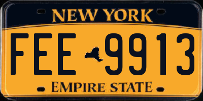 NY license plate FEE9913
