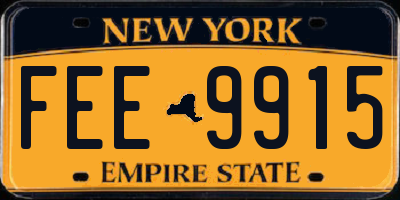 NY license plate FEE9915