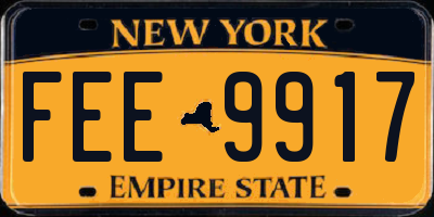 NY license plate FEE9917