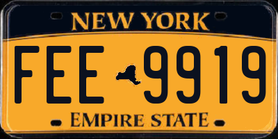 NY license plate FEE9919