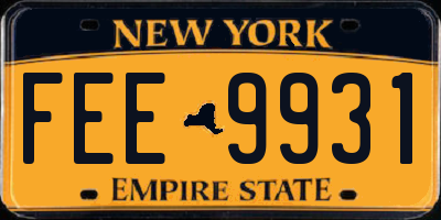 NY license plate FEE9931