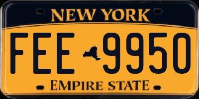 NY license plate FEE9950