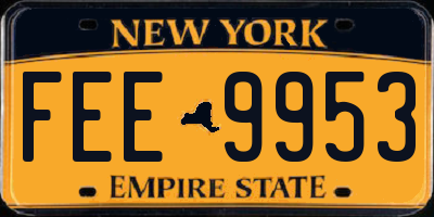 NY license plate FEE9953