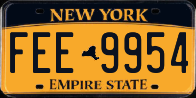 NY license plate FEE9954