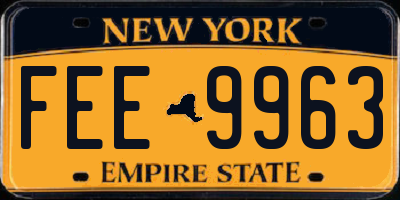 NY license plate FEE9963