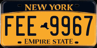 NY license plate FEE9967