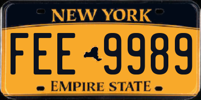 NY license plate FEE9989