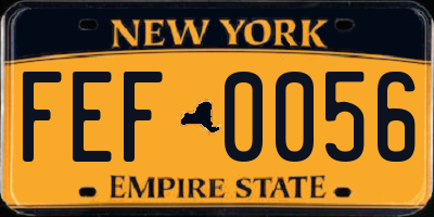 NY license plate FEF0056