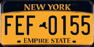NY license plate FEF0155