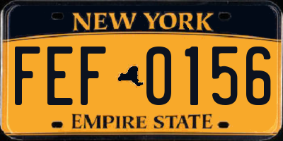 NY license plate FEF0156
