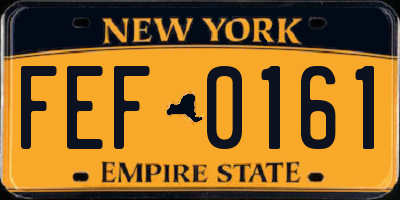 NY license plate FEF0161