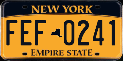 NY license plate FEF0241