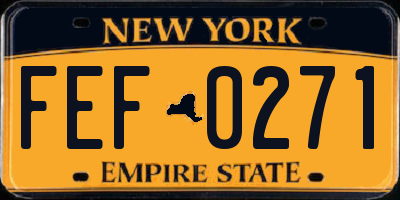 NY license plate FEF0271