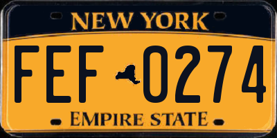 NY license plate FEF0274