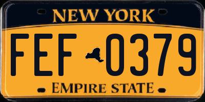 NY license plate FEF0379