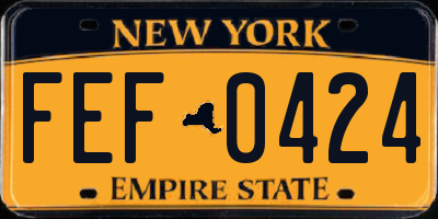 NY license plate FEF0424