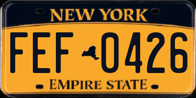 NY license plate FEF0426