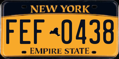 NY license plate FEF0438