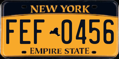 NY license plate FEF0456