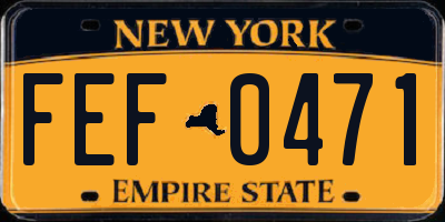 NY license plate FEF0471
