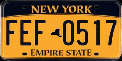 NY license plate FEF0517