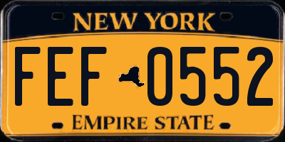 NY license plate FEF0552