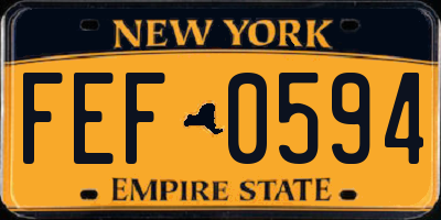 NY license plate FEF0594