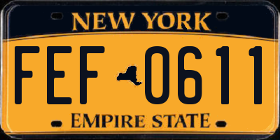 NY license plate FEF0611