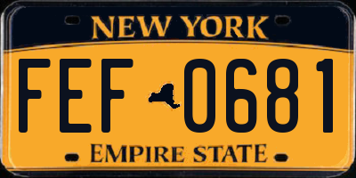 NY license plate FEF0681