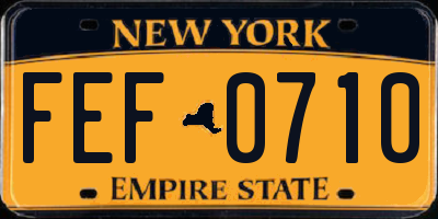 NY license plate FEF0710