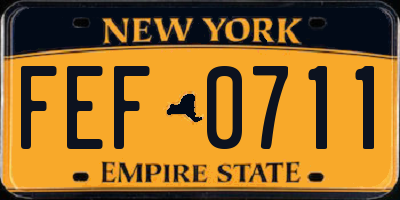 NY license plate FEF0711
