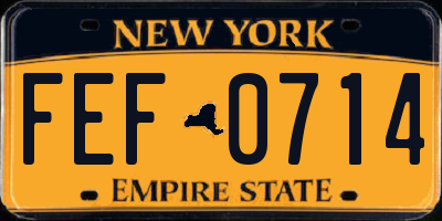 NY license plate FEF0714
