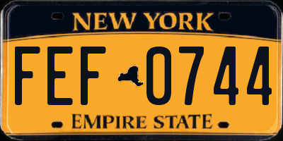 NY license plate FEF0744